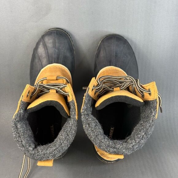 Sorel Womens Elk Tan Leather Slimpack II Lace Up Waterproof Boots size 8.5 - Picture 6 of 9